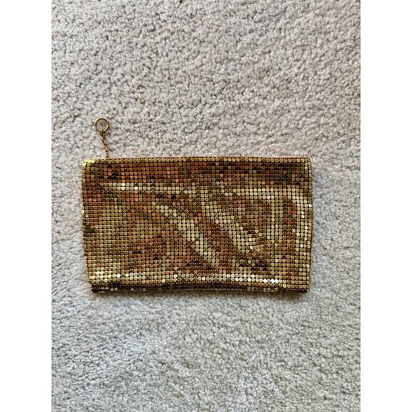 Vintage Gold Mesh Clutch Makeup‎ Pouch Coin Bag Duramesh Fifth Avenue Art Deco - Picture 1 of 8
